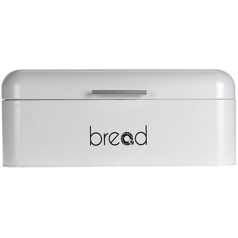 Foto van Witte brood vershoudtrommel bread van metaal 42 cm - broodtrommels