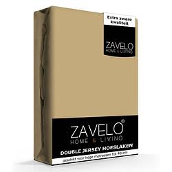 Foto van Zavelo double jersey hoeslaken taupe-2-persoons (140x200 cm)