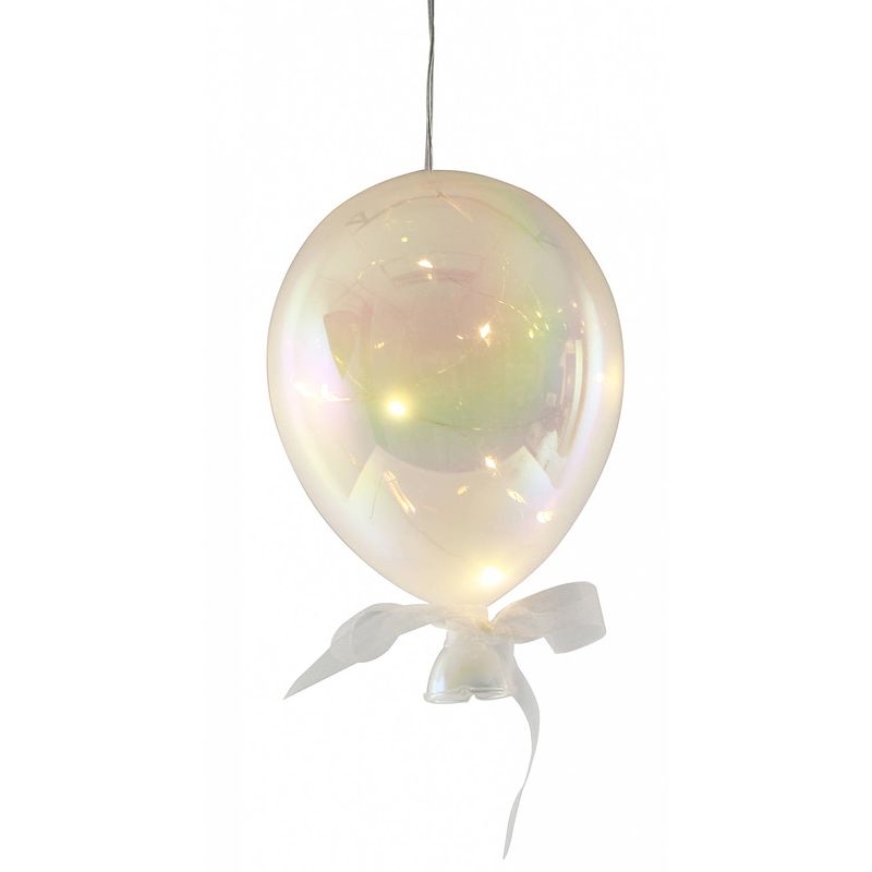 Foto van Peha kerstboomhanger ballon led 13 x 20 cm glas transparant