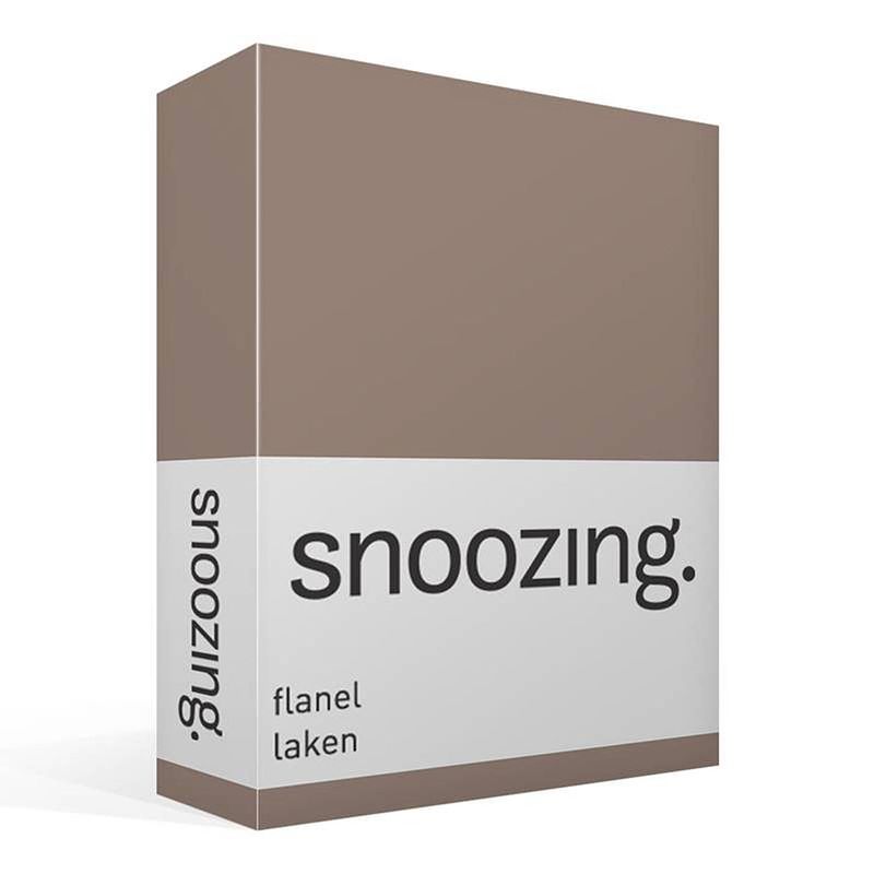 Foto van Snoozing - flanel - laken - eenpersoons - 150x260 - taupe