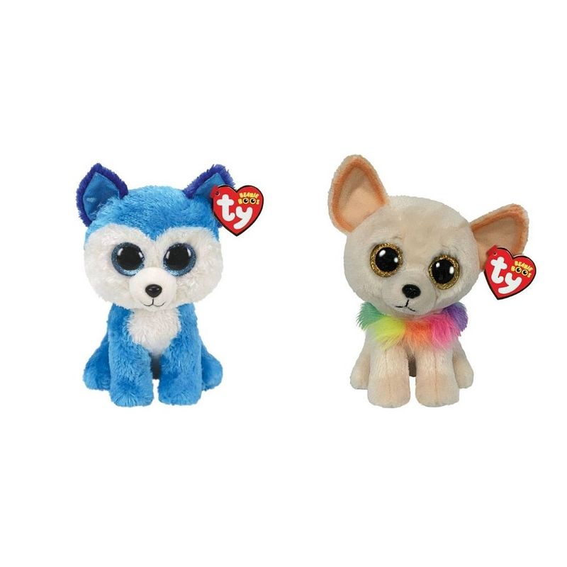 Foto van Ty - knuffel - beanie boo's - prince husky & chewey chihuahua