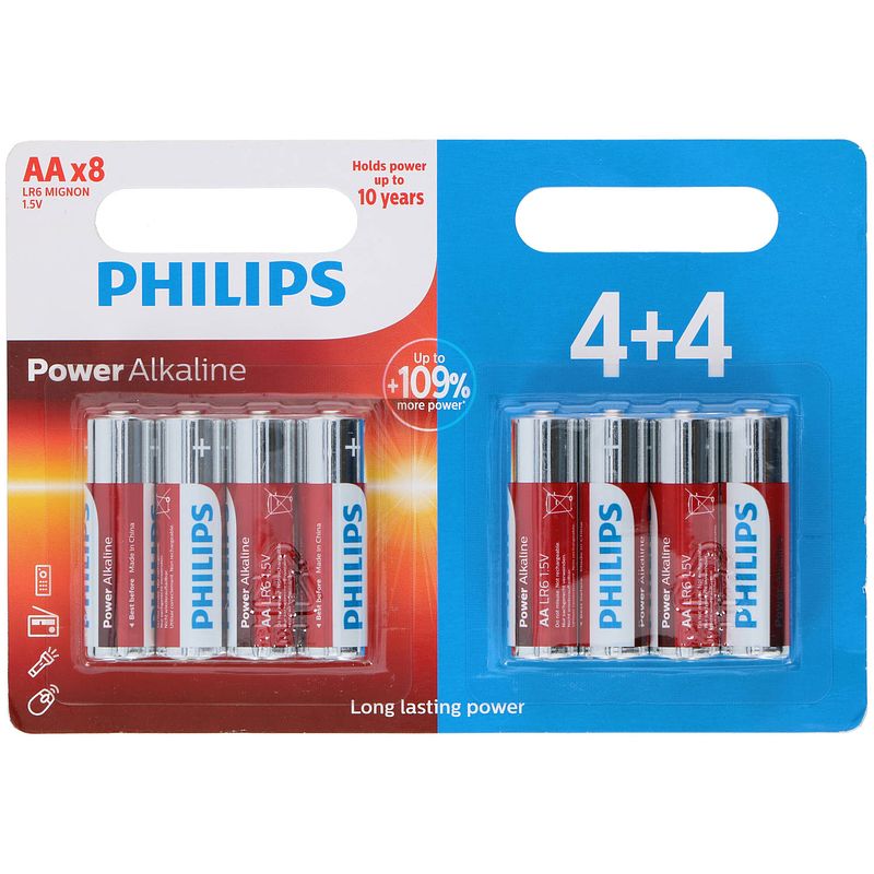 Foto van 16x philips aa batterijen - penlites aa batterijen