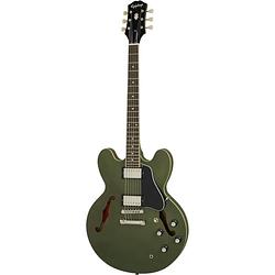 Foto van Epiphone es-335 olive drab semi-akoestische gitaar met premium gigbag