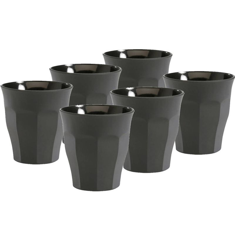 Foto van Set van 12x stuks koffie/espresso glazen grijs 90 ml picardie - koffie- en theeglazen