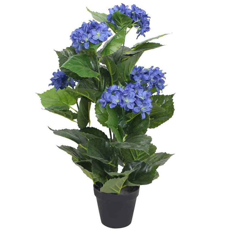 Foto van Vidaxl kunst hortensia plant met pot 60 cm blauw