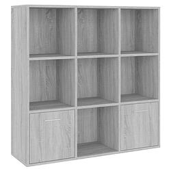 Foto van The living store boekenkast - hout - 98x30x98 cm - grijs sonoma eiken