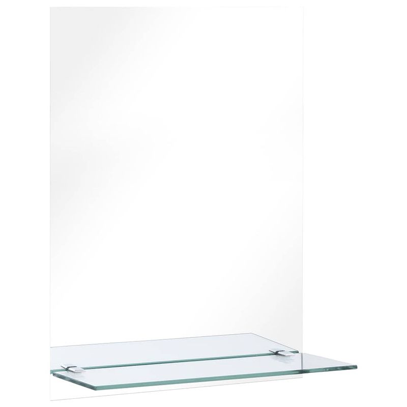 Foto van The living store wandspiegel minimalistisch gehard glas 30x50cm met schap