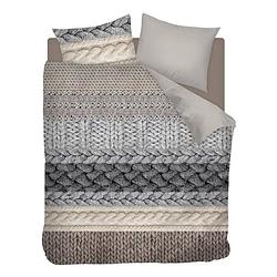 Foto van Snoozing knitted wool dekbedovertrek - lits-jumeaux (240x200/220 cm + 2 slopen) - katoen - multi