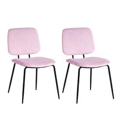 Foto van Set van 2 eetkamerstoelen jerry velvet roze