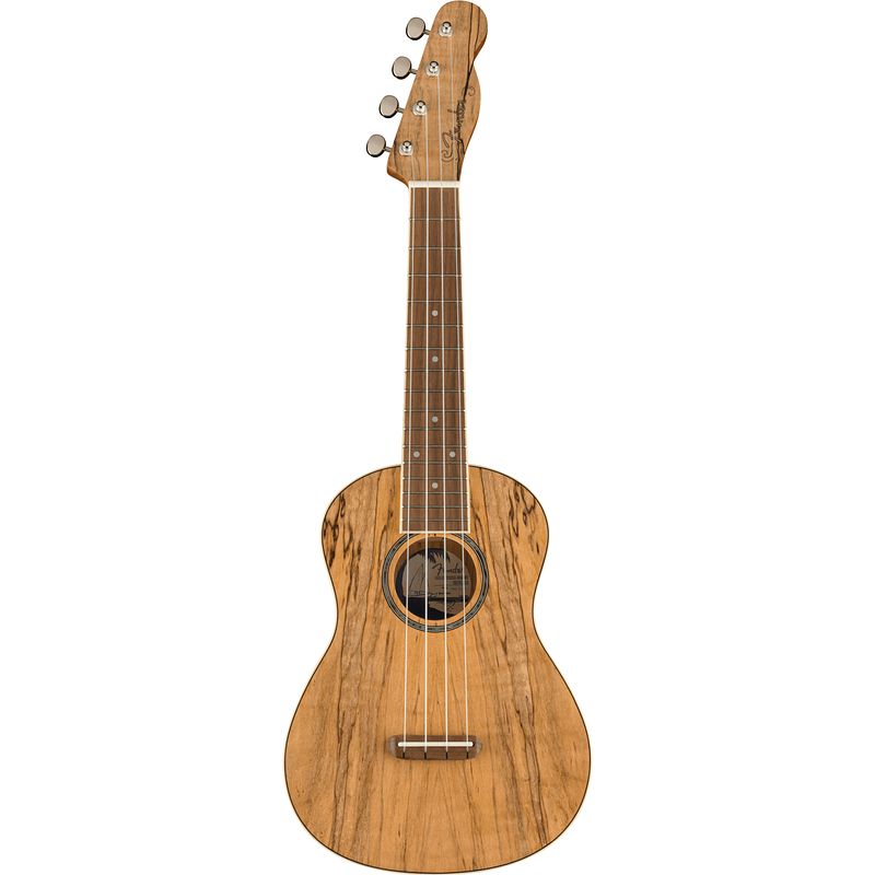 Foto van Fender california coast zuma exotic concert ukelele spalted maple