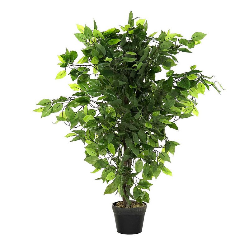 Foto van Kunstplant ficus in bloempot - groen - 50 x 90 cm - kunstplanten