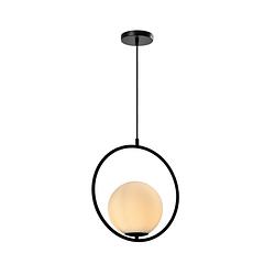 Foto van Quvio hanglamp glas rond zwart - quv5122l-black