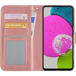 Foto van Basey samsung galaxy a52 hoesje book case kunstleer cover hoes - rose goud