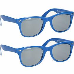 Foto van Hippe feest zonnebril met blauw montuur 2x stuks - verkleedbrillen