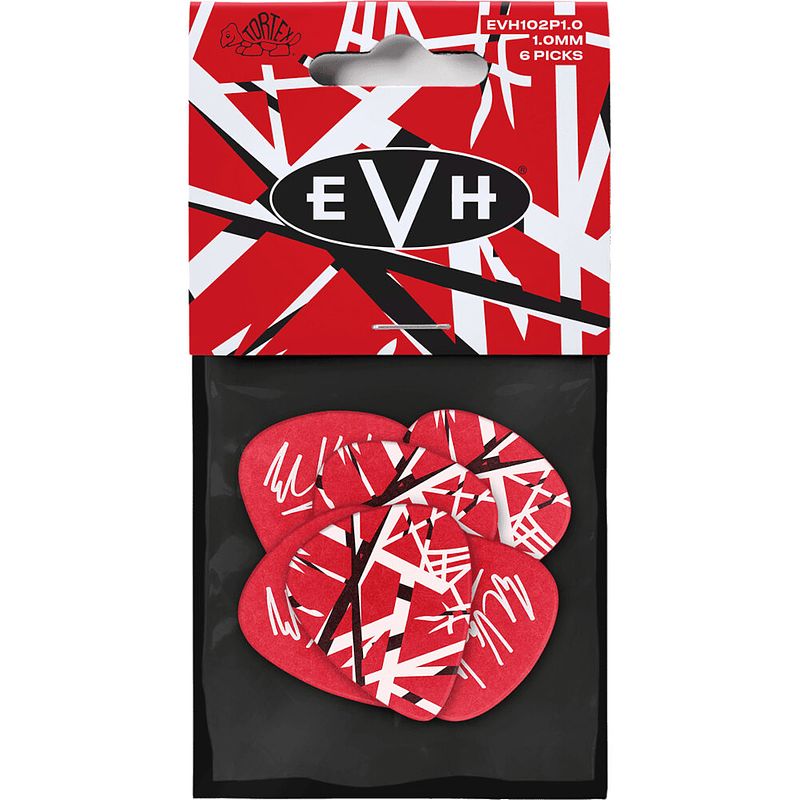 Foto van Dunlop evh102p100 tortex evh frankenstein 1.00 mm plectrumset (6 stuks)