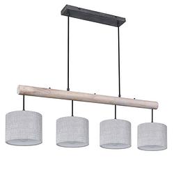 Foto van Industriële hanglamp roger - l:102cm - e27 - metaal - zwart