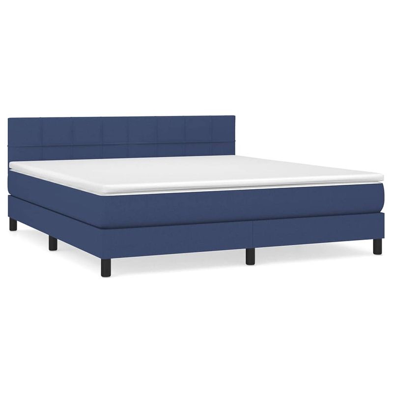 Foto van The living store boxspringbed - comfort - bed - 180 x 200 x 78/88 cm - blauw - duurzaam materiaal