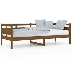 Foto van The living store houten slaapbank - logeerbed en bank - 203.5 x 86 x 66 cm - massief grenenhout