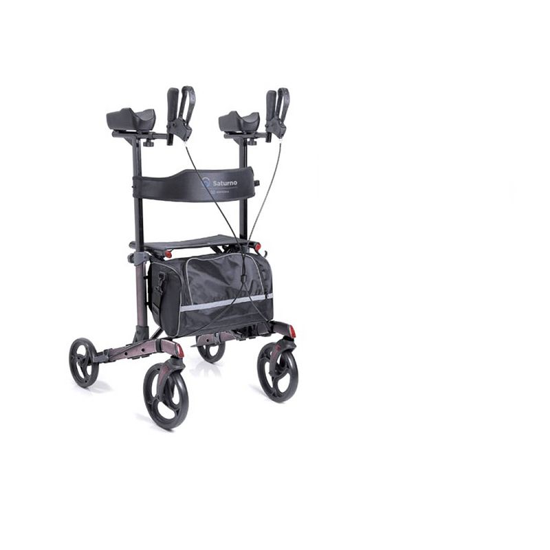 Foto van Moretti opvouwbare rollator met 4 wielen en een zitje