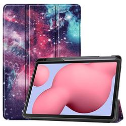 Foto van Basey samsung galaxy tab s6 lite hoesje kunstleer hoes case cover - galaxy