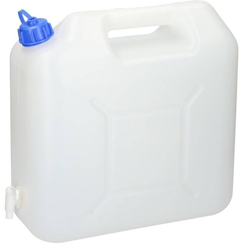 Foto van Jerrycan voor water - 5 liter - kunststof - met kraantje en dop - jerrycan voor water