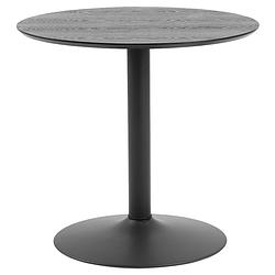 Foto van 24designs ronde eettafel esma 80 cm - 2 personen - zwart tafelblad