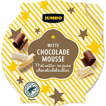 Foto van Jumbo witte choco mousse met chocolade krullen 75g