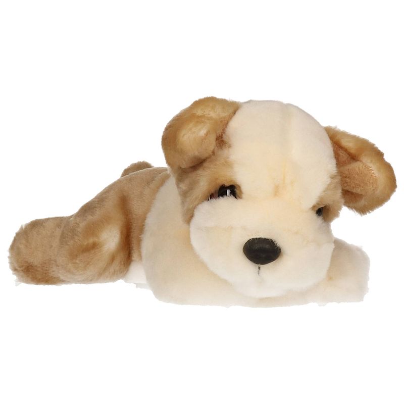 Foto van Pluche creme/lichtbruine bulldog puppy honden knuffel 25 cm - knuffel huisdieren