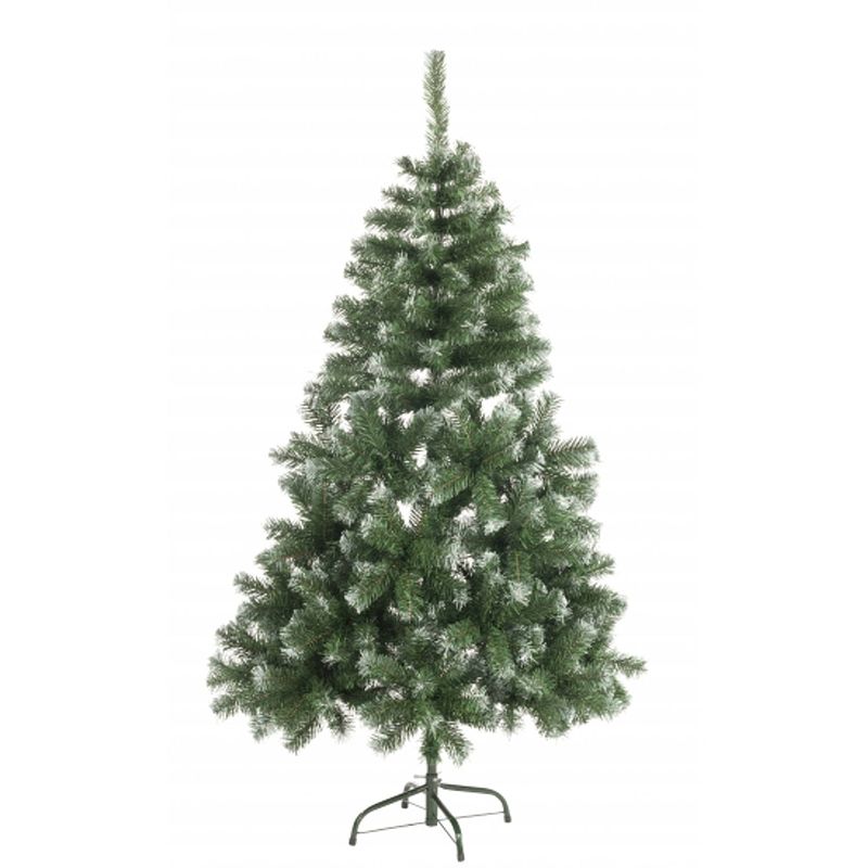 Foto van Christmas gifts zilverspar kunstkerstboom - 120 cm - 280 toppen met sneeuw