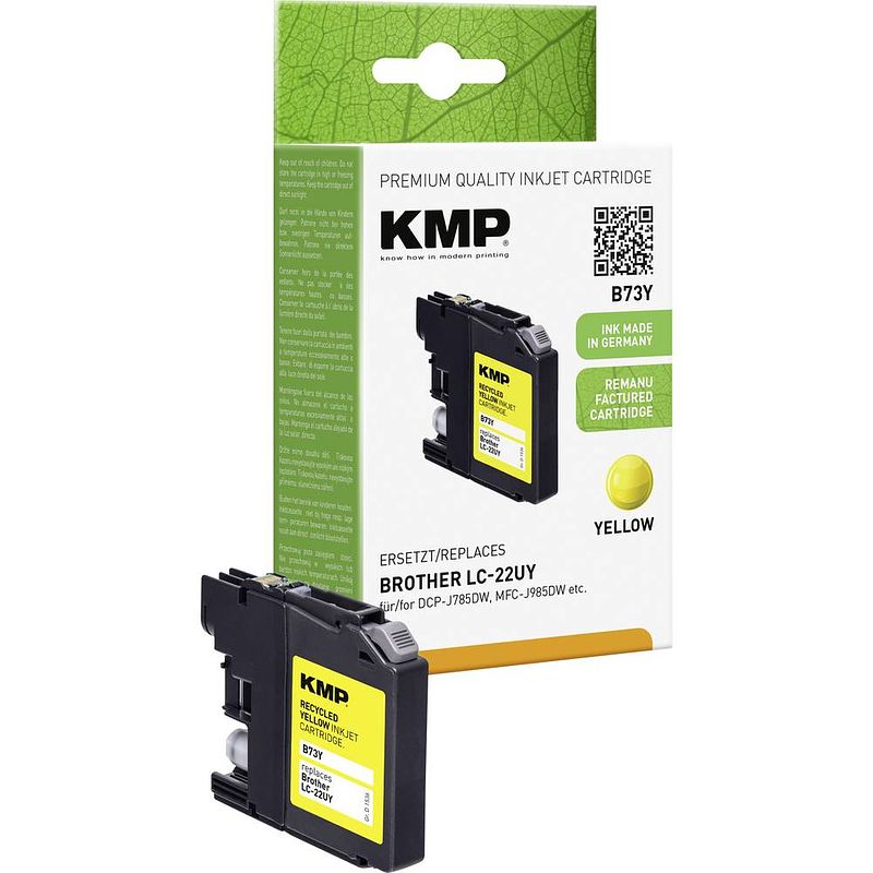 Foto van Kmp inkt vervangt brother lc-22uy compatibel geel b73y 1536,4009