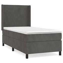 Foto van The living store boxspringbed - the living store - bed - 203x83x118/128cm - donkergrijs