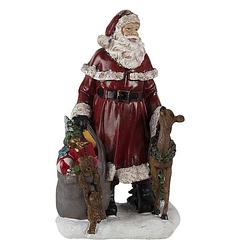Foto van Haes deco - kerstman deco figuur 17x13x29 cm - rood - kerst figuur, kerstdecoratie