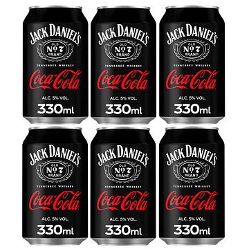 Foto van Jack daniel'ss & cocacola 6 x 330ml bij jumbo