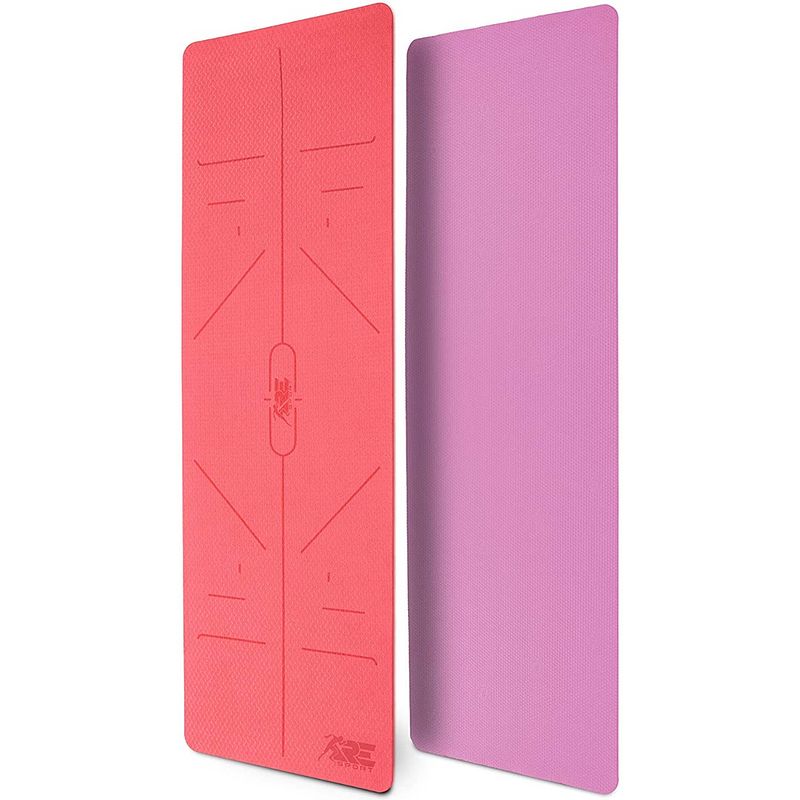 Foto van Yogamat, roze, 183 x 61 x 0,6 cm, fitnessmat, gymmat, gymnastiekmat, logo