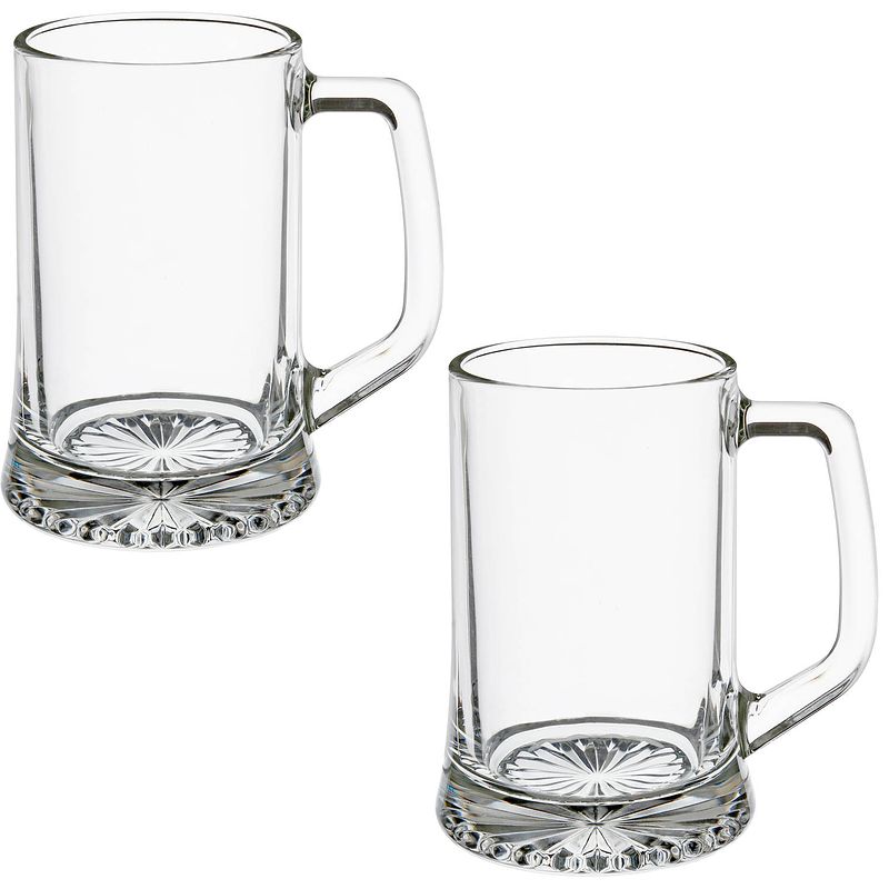 Foto van Set van 8x stuks bierglazen/bierpullen transparant 320 ml - 9 x 12 cm - bierglazen