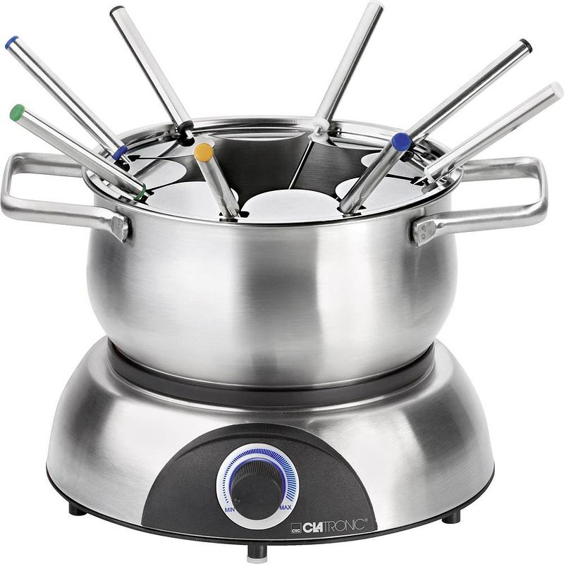 Foto van Clatronic fd3516 fondue 1400 w met handmatige temperatuursinstelling rvs, zwart