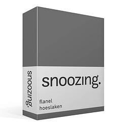 Foto van Snoozing - flanel - hoeslaken - 80/90x200 cm - antraciet