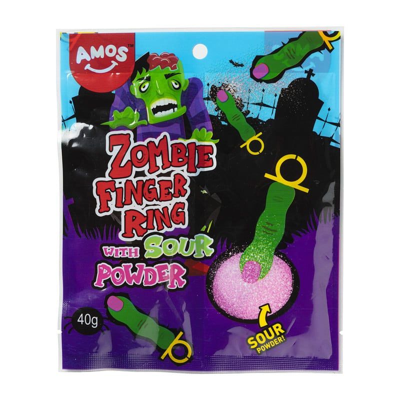 Foto van Halloween snoep - zombie ring lolly'ss - 40 gram