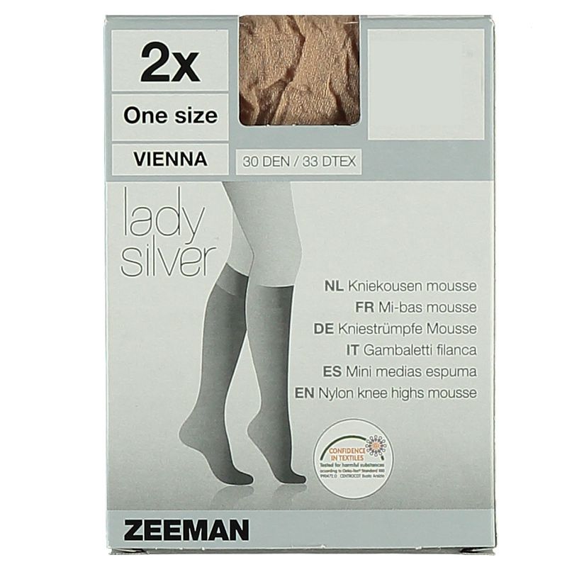 Foto van Lady silver - kniekousen - stretch - 30 den - 2-pack