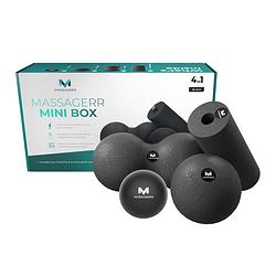 Foto van Massagerr® mini box - massage bal, duo massagebal & mini foam roller - massage roller - triggerpoint massage set - zwart
