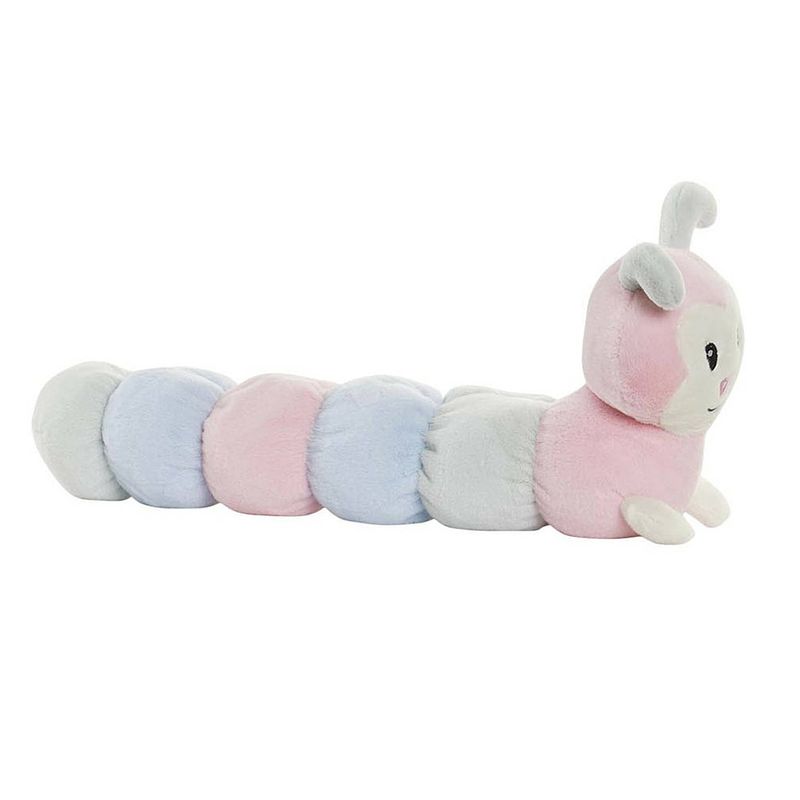 Foto van Items speelgoed rups knuffeldier van zachte pluche - 48 cm zittend - roze kleuren mix - knuffeldier