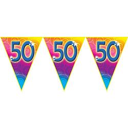 Foto van Verjaardag thema 50 jaar geworden feest vlaggenlijn van 5 meter - vlaggenlijnen