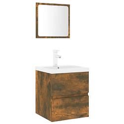 Foto van The living store badmeubelset - badkamer - 41 x 38.5 x 45 cm - gerookt eiken