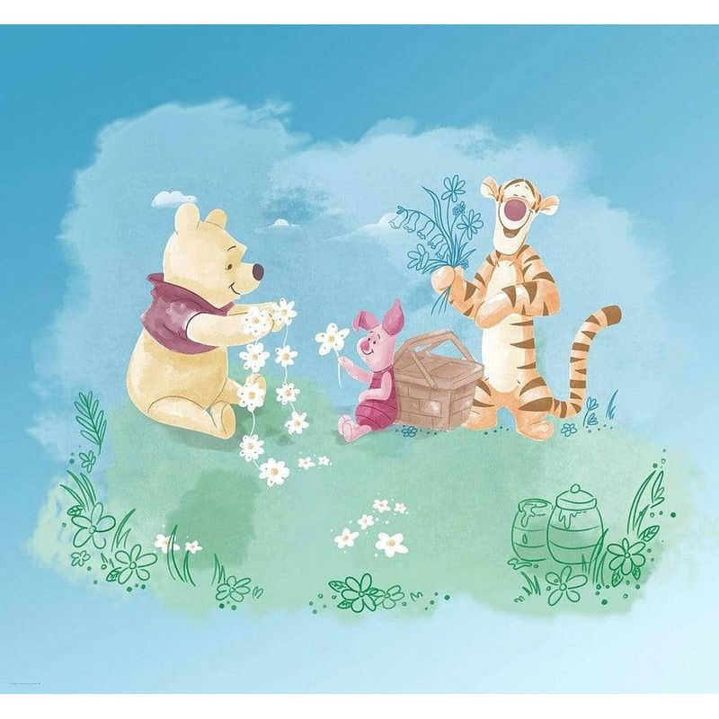 Foto van Komar winnie pooh picnic vlies fotobehang 300x280cm 6-banen