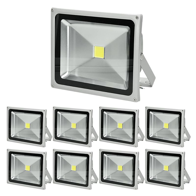 Foto van 9 x led schijnwerper + sensor 30w warm wit