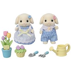 Foto van Sylvanian families tuinierenset bloemen hangoor konijn broer en zus