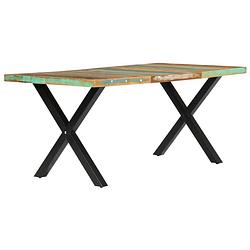 Foto van The living store eettafel industriële stijl - massief gerecycled hout - 180 x 90 x 76 cm