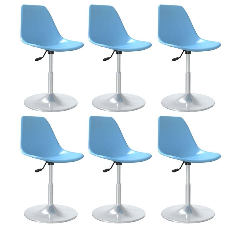 Foto van Vidaxl eetkamerstoelen draaibaar 6 st polypropeen blauw