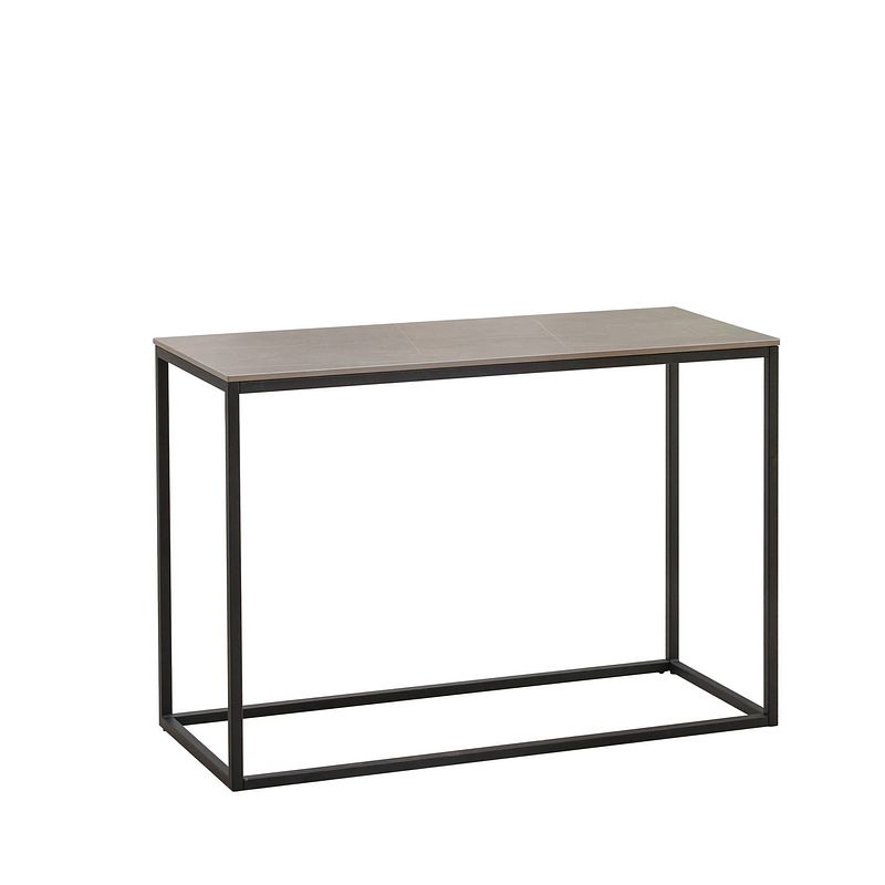 Foto van Industriële sidetable fien marmerlook grijs