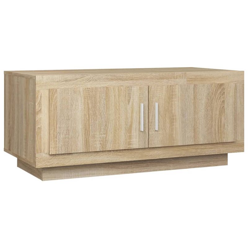 Foto van The living store salontafel sonoma eiken - 102 x 50 x 45 cm - stevig bewerkt hout